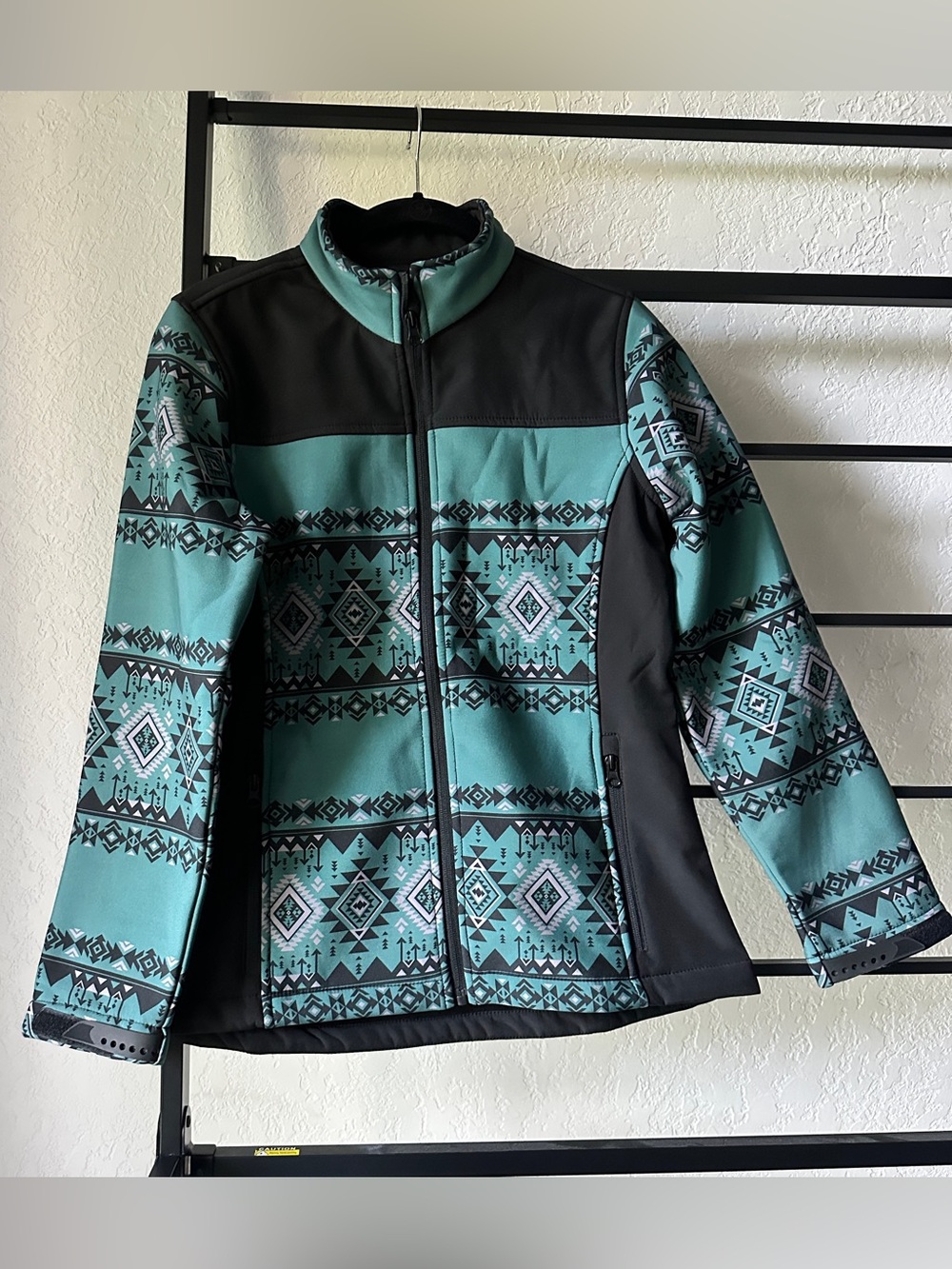 Men's Teal Aztec Softshell Jacket